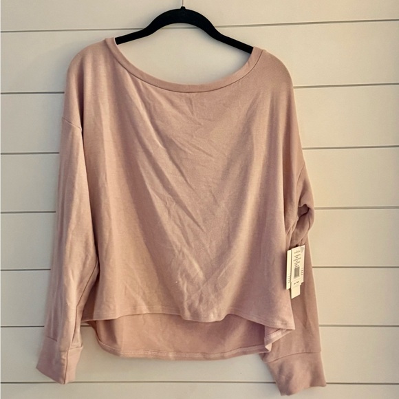 Beyond Yoga Tops - Beyond Yoga Soft Blush Pink Relaxed Long-Sleeve Top